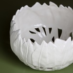 Ceramic bowl with holes "Botanical Touch" white