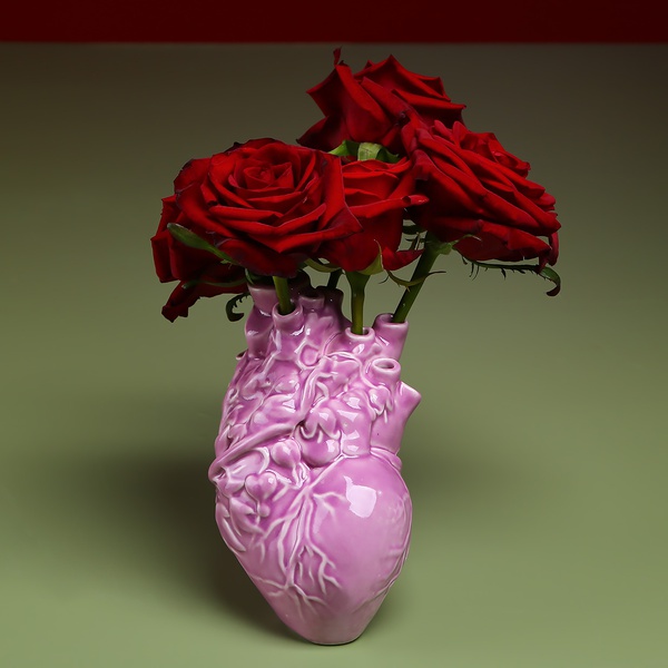 Ceramic vase "Heart" lilac