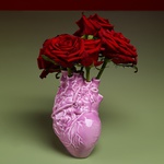 Ceramic vase "Heart" lilac