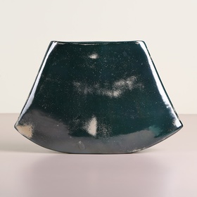 Ceramic vase "Japanese style" green mother-of-pearl
