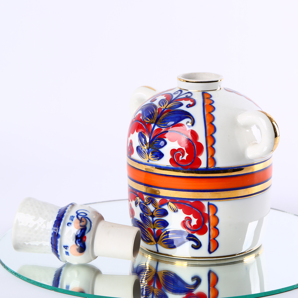 Collectible Pair of Porcelain Decanters: "Cossack and Cossack Woman"