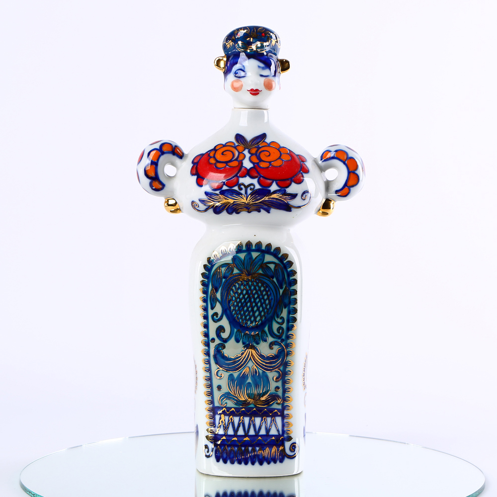 Collectible Pair of Porcelain Decanters: "Cossack and Cossack Woman"
