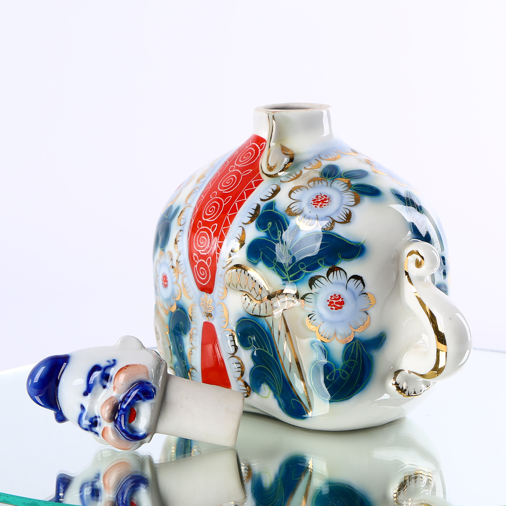 Vintage Porcelain Decanter "Cossack with a Pipe and Saber" (Korosten)