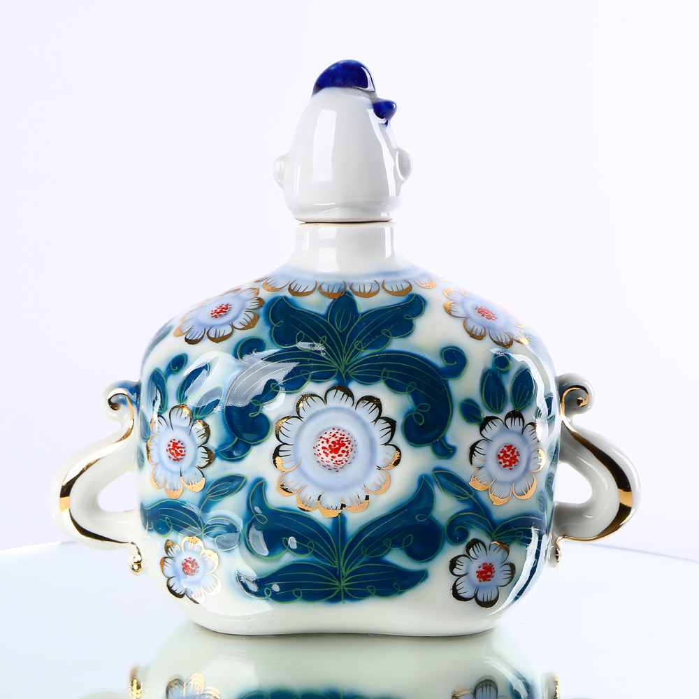 Vintage Porcelain Decanter "Cossack with a Pipe and Saber" (Korosten)