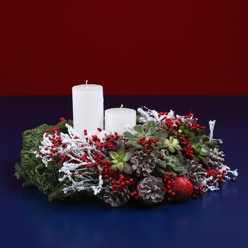 Floral composition white-red