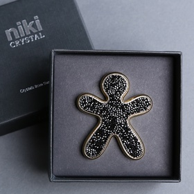 Авто дифузор Mr&Mrs Fragrance Niki Crystal з чорним кришталем Swarovski в золотій оправі