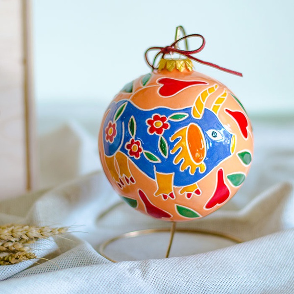 Ceramic Christmas ball "Pig"