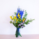 Ethno bouquet with delphinium