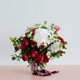 Ethno bouquet with peonies
