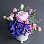 Midi composition in shades of blue