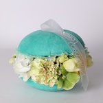 Floral composition in turquoise macaroon, S