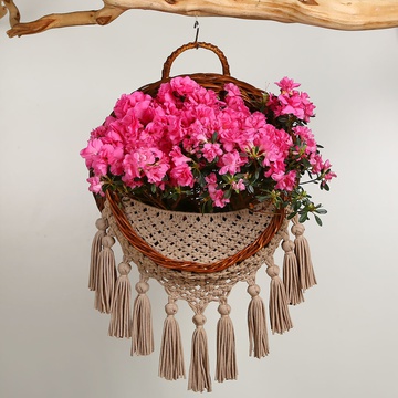 Dark macrame basket