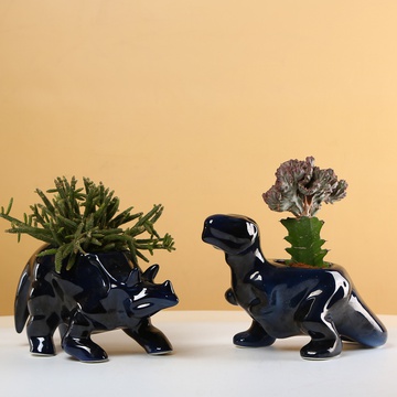 "Wild Garden" - ceramic planter animals with plants