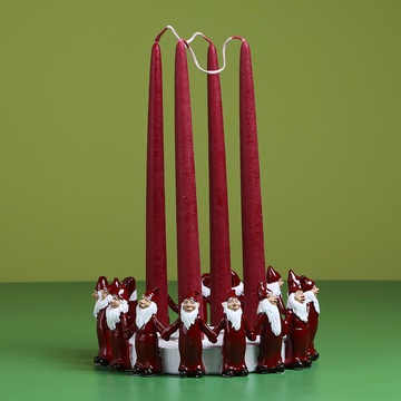 Candlestick "Gnomes" red