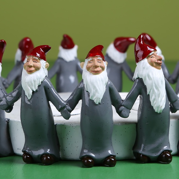 Candlestick "Gnomes" gray