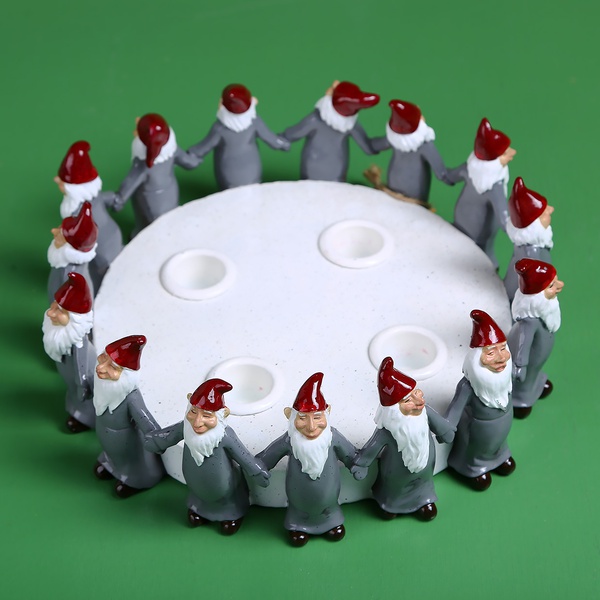 Candlestick "Gnomes" gray