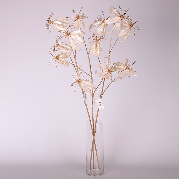 Decorative branch of white gloriosa