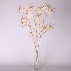 Decorative branch of white gloriosa