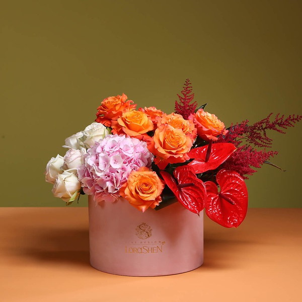Floral composition with anthurium "Autumn kiss"