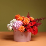 Floral composition with anthurium "Autumn kiss"