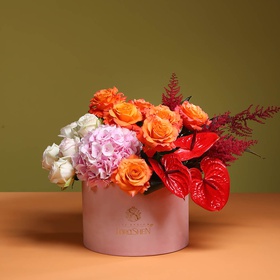 Floral composition with anthurium "Autumn kiss"