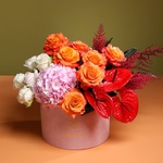 Floral composition with anthurium "Autumn kiss"