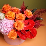 Floral composition with anthurium "Autumn kiss"