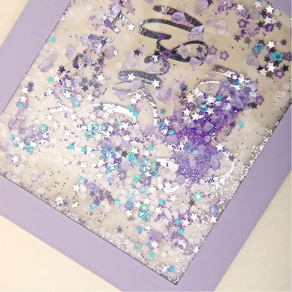 Postcard with flowing glitter  "Birthday"