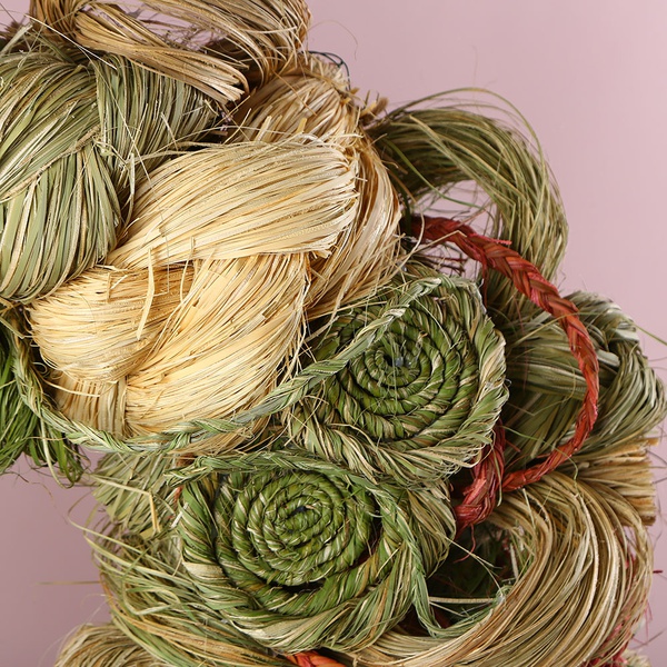 «Grass Weave» is a decorative wreath of dried grasses