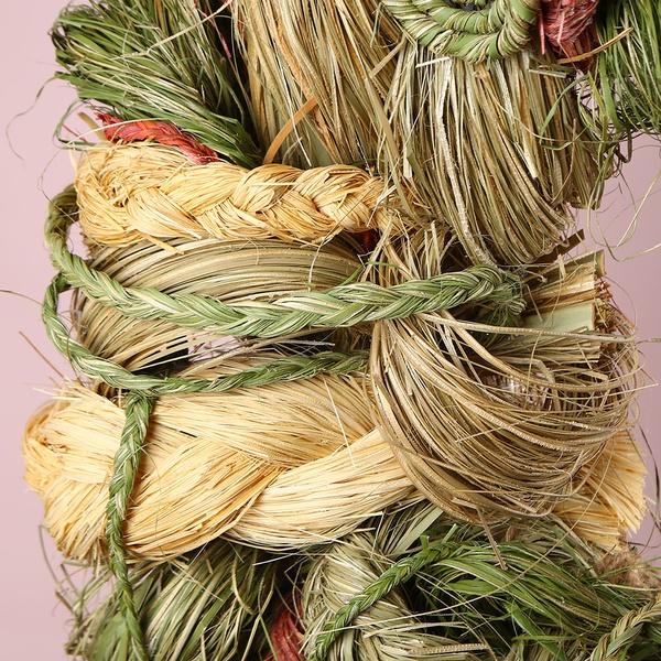 «Grass Weave» is a decorative wreath of dried grasses