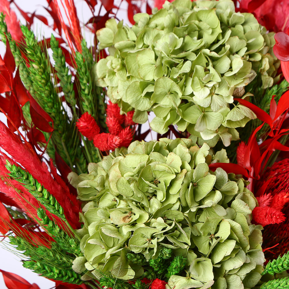 Dried Flower Bouquet "Ruby & Emerald"