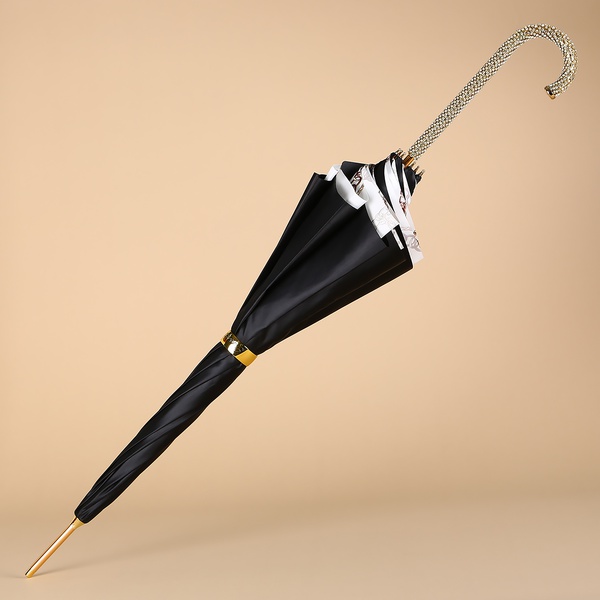 Umbrella black Pasotti "Crystals"