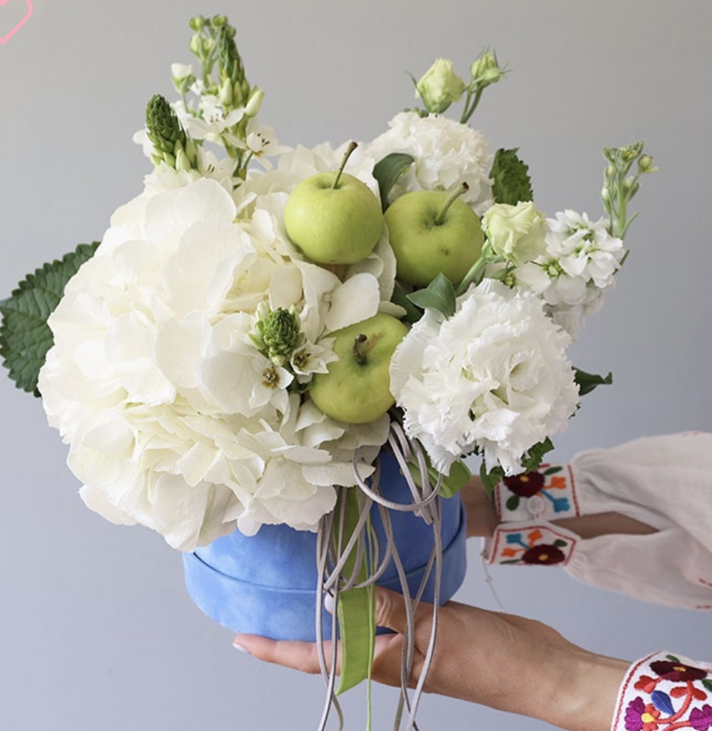 Flowers in a hat box