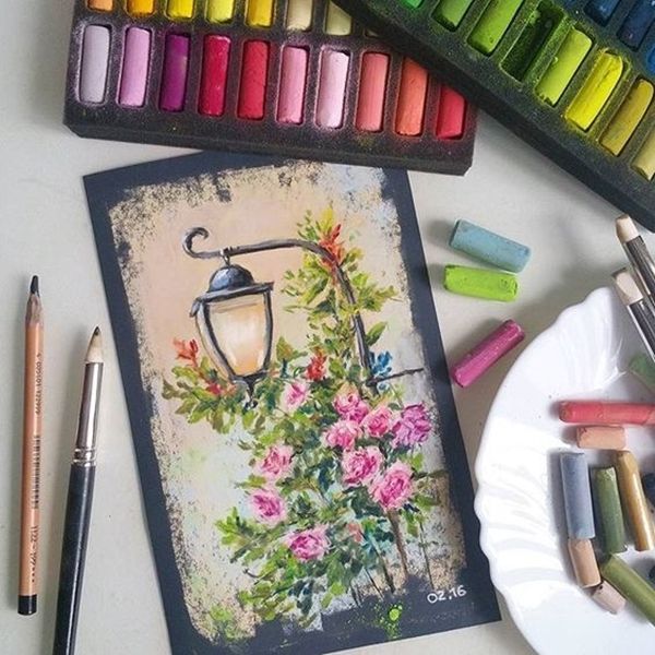 Master class "Drawing flowers with dry pastel" 1