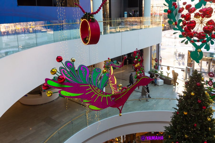 Рождественское оформление «Берегиня» в ТРЦ Ocean Plaza