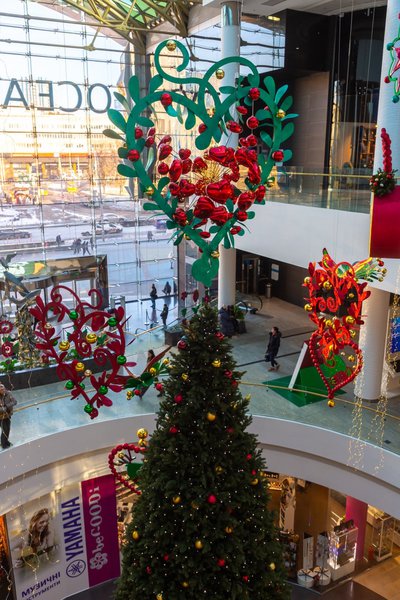 Рождественское оформление «Берегиня» в ТРЦ Ocean Plaza