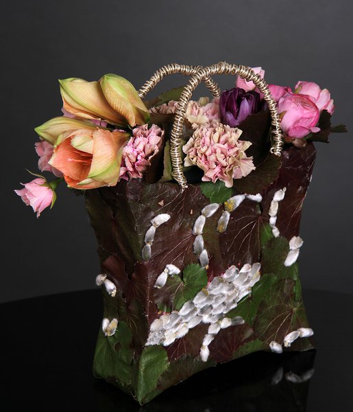 Handbags made of flowers