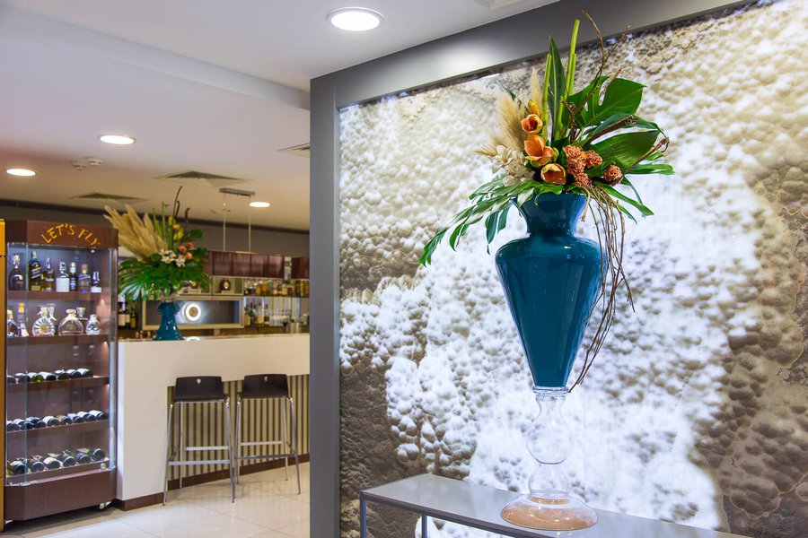 Interior floral arrangements at Borispol airport June 2019