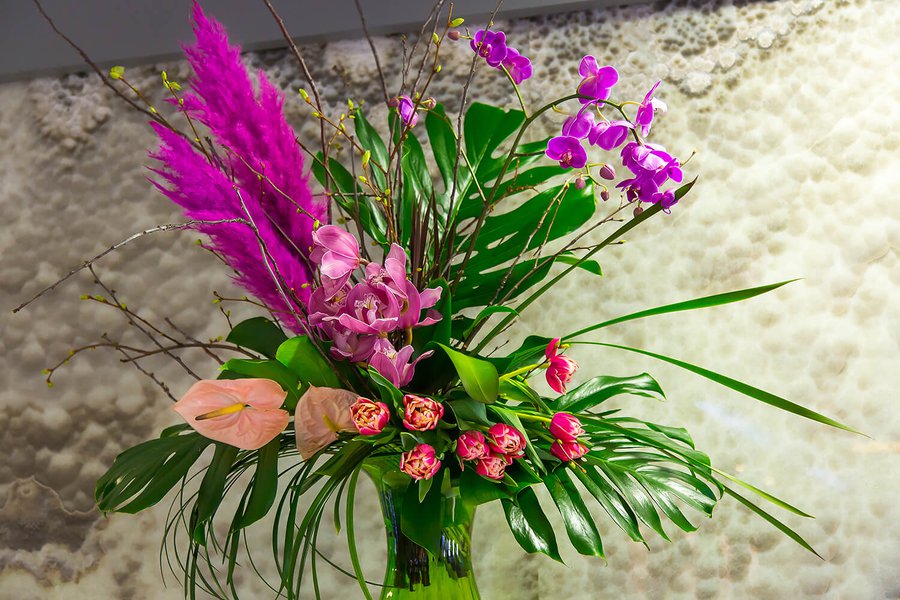 Interior floral arrangements at Borispol airport may 2019