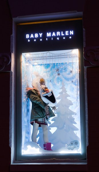 Baby Marlen at Pushkinskaya Winter Window Display 2017