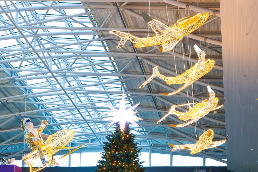 Новогоднее оформление аэропорта Борисполь