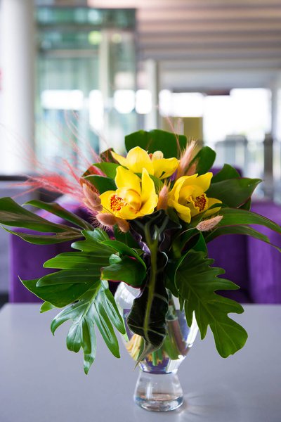 Interior floral arrangements at Borispol airport July 2019