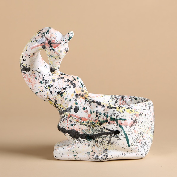 Pot Giraffe white-pink