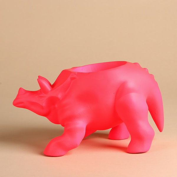 Pot Triceratops pink-luminescent