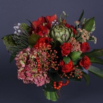 Ethno bouquet with beads and artichoke