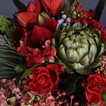 Ethno bouquet with beads and artichoke
