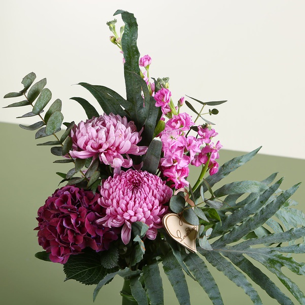 Bouquet with purple hydrangea
