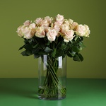 Pink Mondial roses in a vase