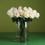 White Ohara roses in a vase
