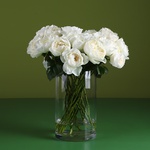 21 roses White Cloud in a vase
